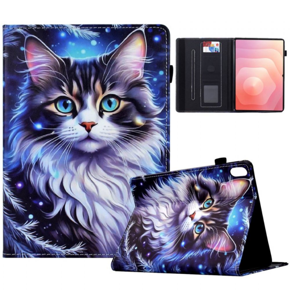 Kožený Kryt Samsung Galaxy Tab S11 Zimní Kočka