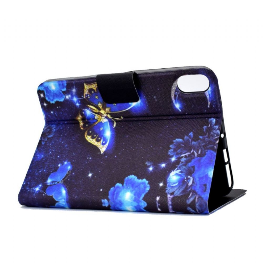 Peněženková Pouzdra Samsung Galaxy Tab S11 Kryty Na Mobil Modrý A Zlatý Motýl