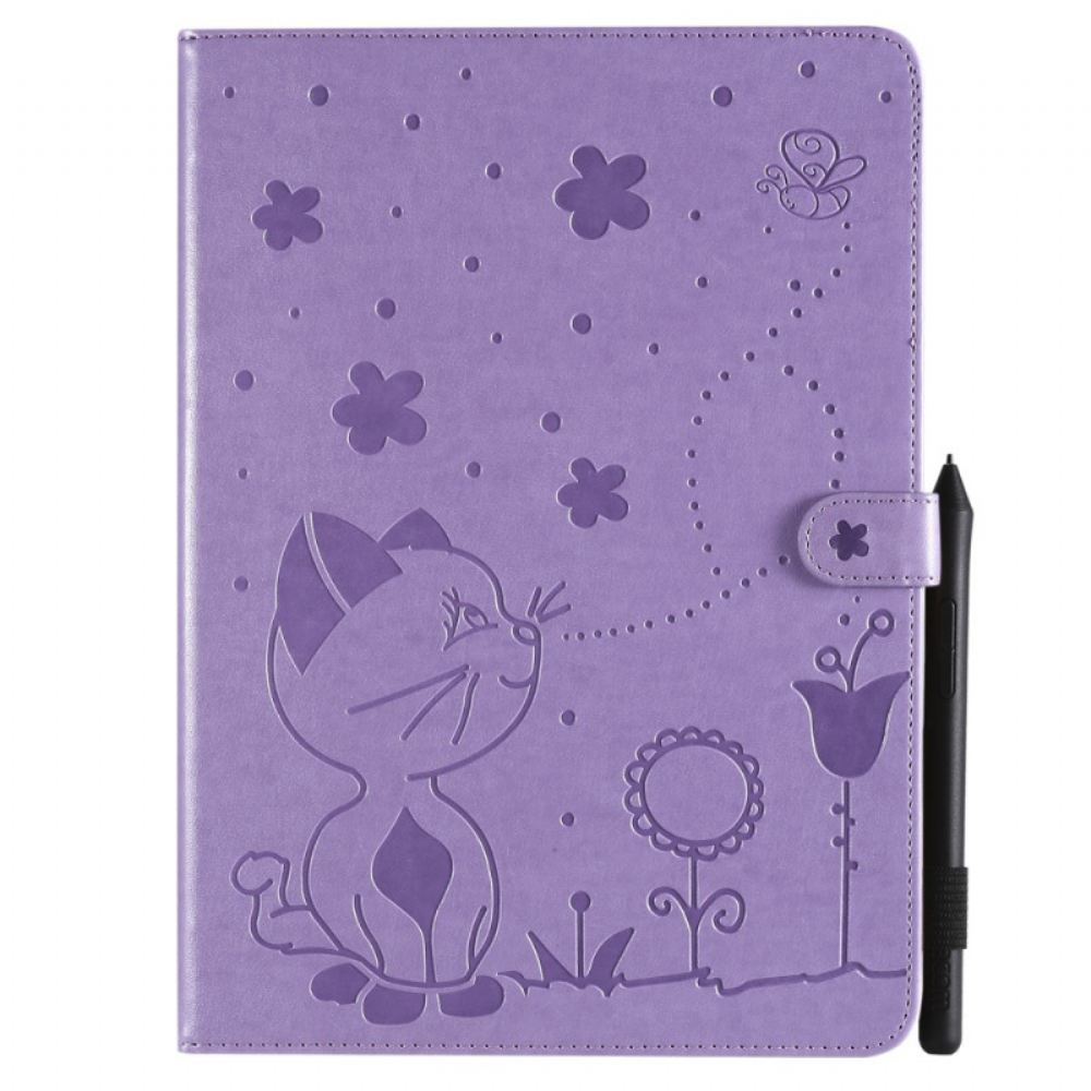 Flipové Pouzdro Na iPad Air (2022) Kočka A Včely