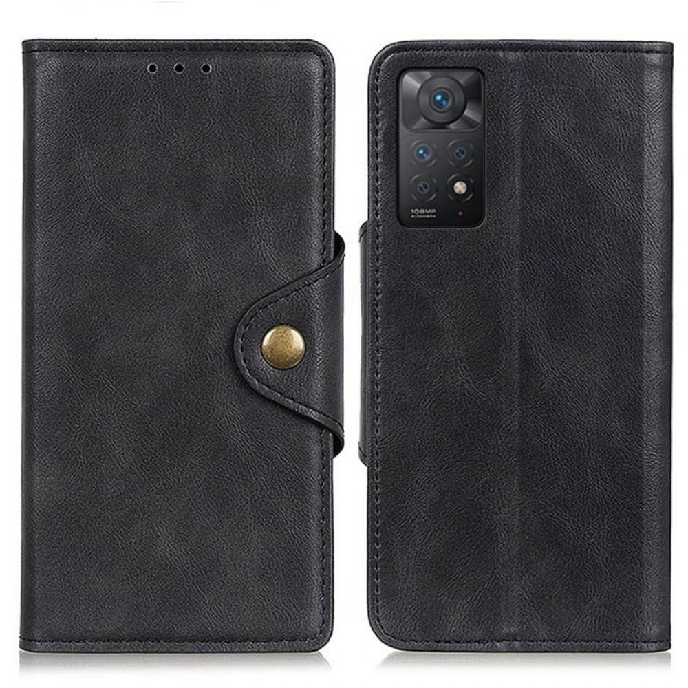 Flipové Pouzdro Na Xiaomi Redmi Note 11 Pro 4G / 5G Knoflíček Z Umělé Kůže