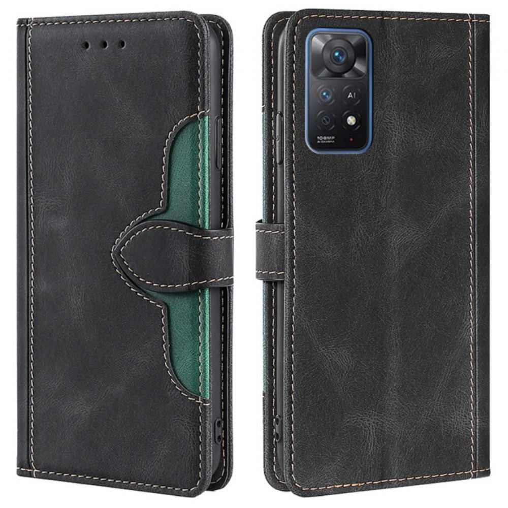 Flipové Pouzdro Na Xiaomi Redmi Note 11 Pro 4G / 5G Stylová Dvoubarevná Umělá Kůže