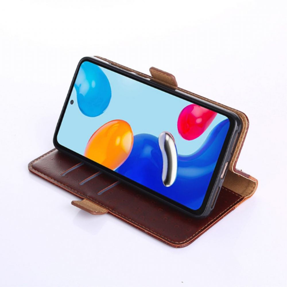 Flipové Pouzdro Na Xiaomi Redmi Note 11 Pro 4G / 5G Textura Pštrosí Kůže