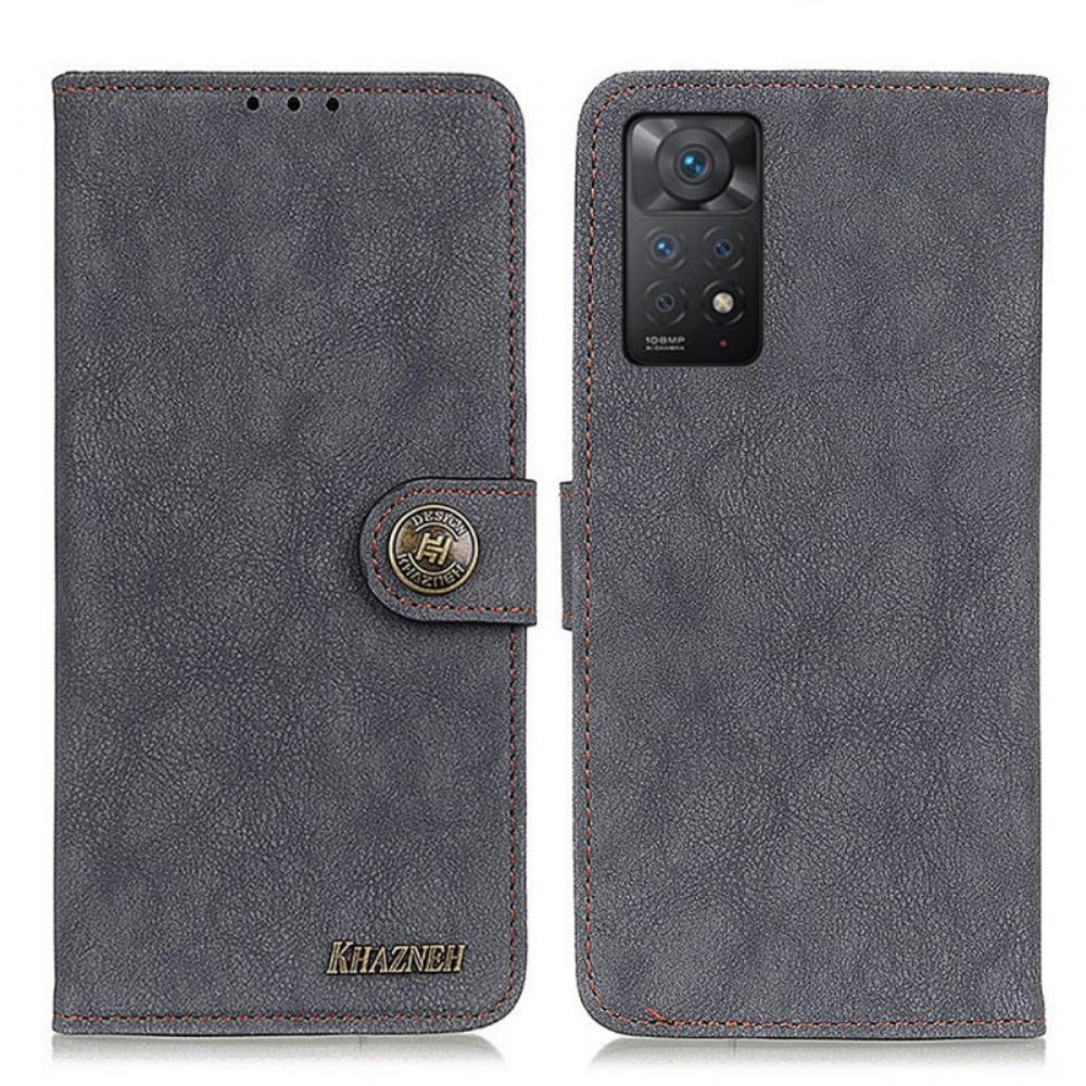 Kožené Pouzdro Na Xiaomi Redmi Note 11 Pro 4G / 5G Retro Dělená Umělá Kůže Khazneh