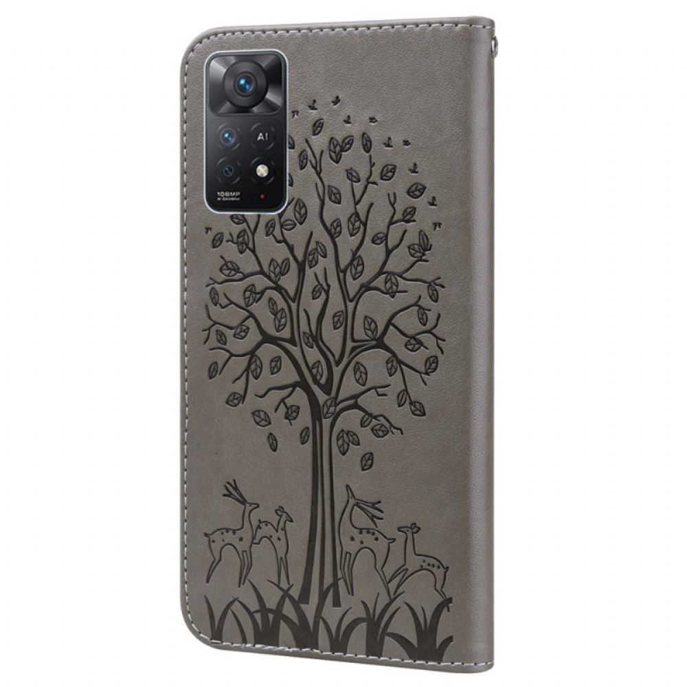 Kožené Pouzdro Na Xiaomi Redmi Note 11 Pro 4G / 5G Strom A Jelen