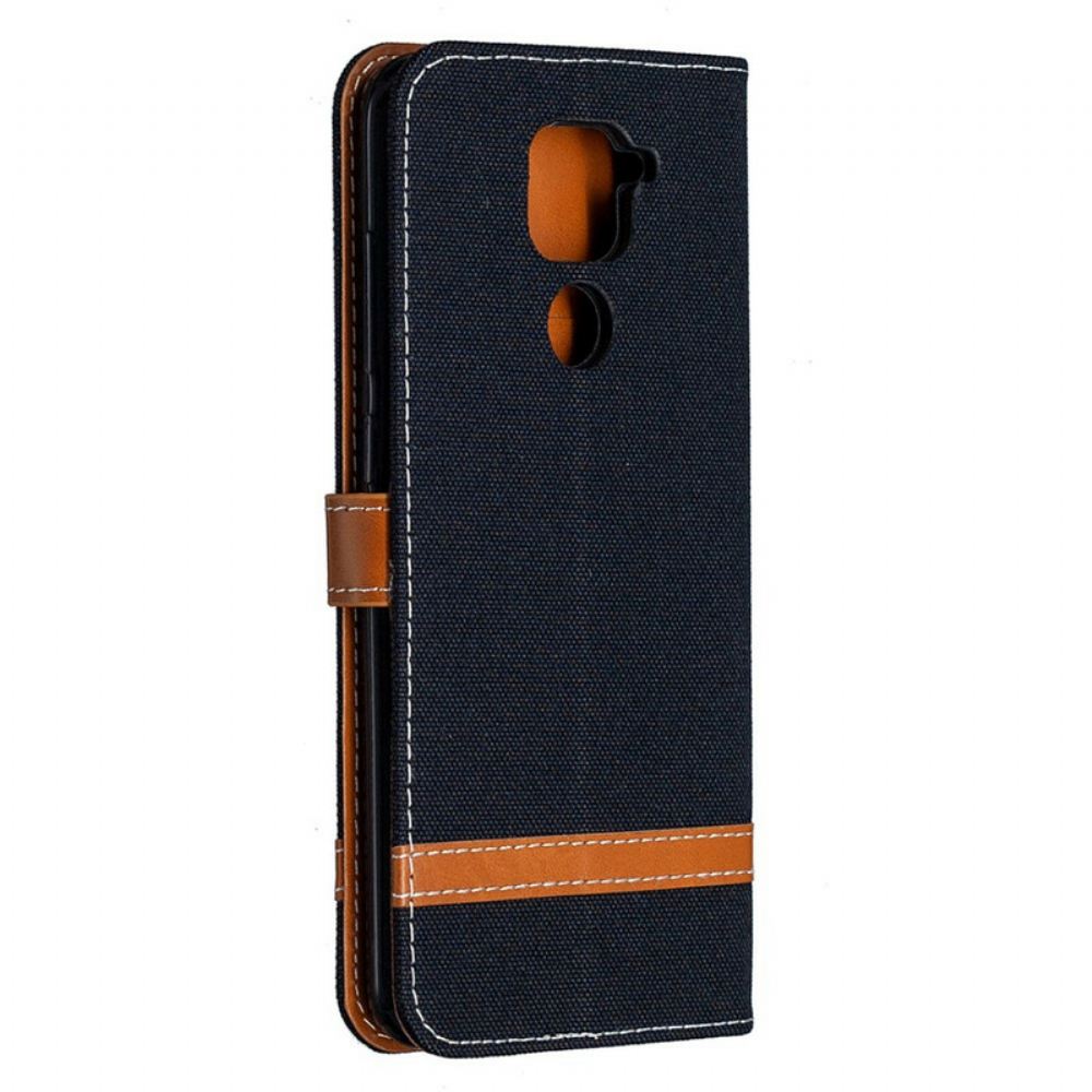 Flipové Pouzdro Na Xiaomi Redmi Note 9 Efekt Látky A Kůže