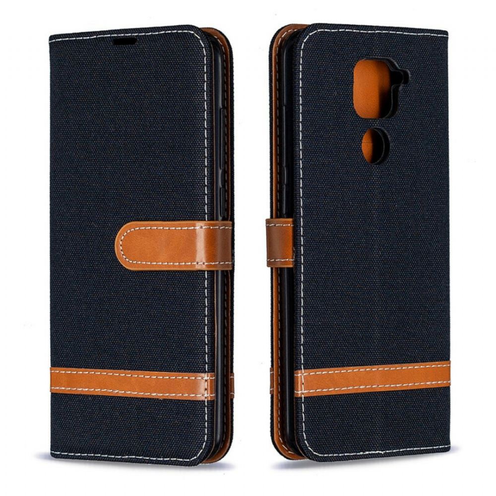 Flipové Pouzdro Na Xiaomi Redmi Note 9 Efekt Látky A Kůže