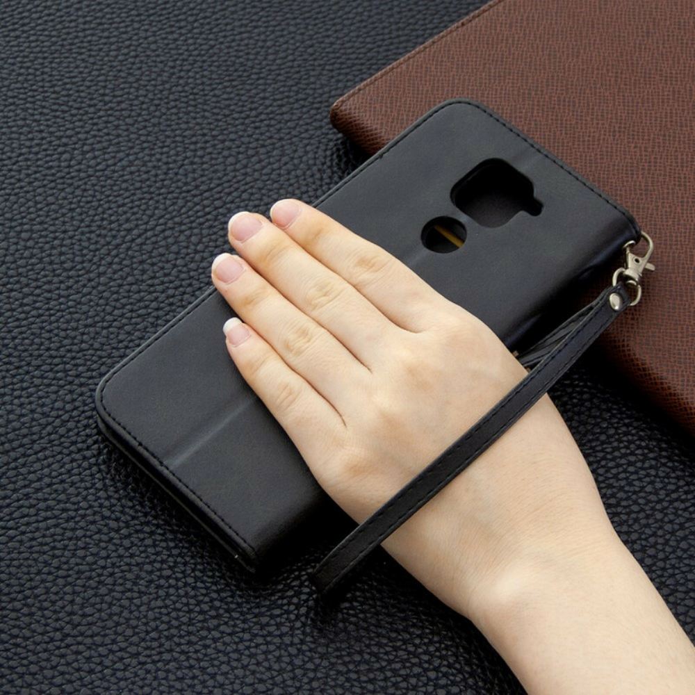 Flipové Pouzdro Na Xiaomi Redmi Note 9 Kožené Pouzdro Hladká Šikmá Klapka
