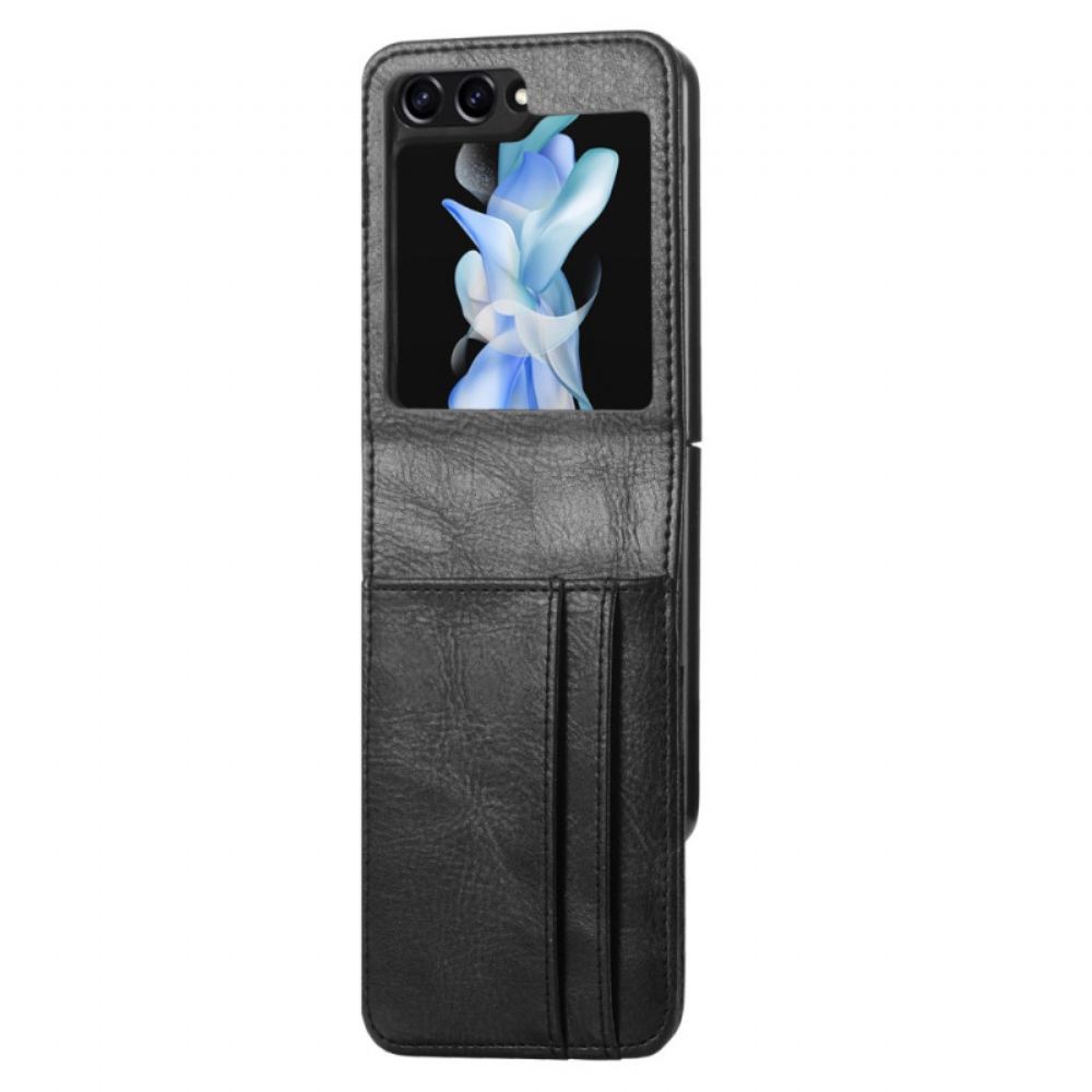 Kryt Na Samsung Galaxy Z Flip 5 Kožený Držák Na Karty