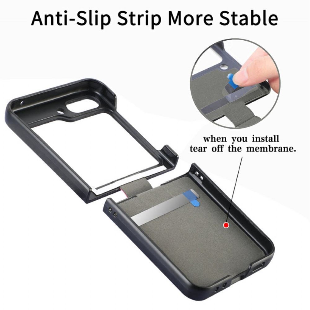 Kryt Na Samsung Galaxy Z Flip 5 Kožený Styl S Prstenem