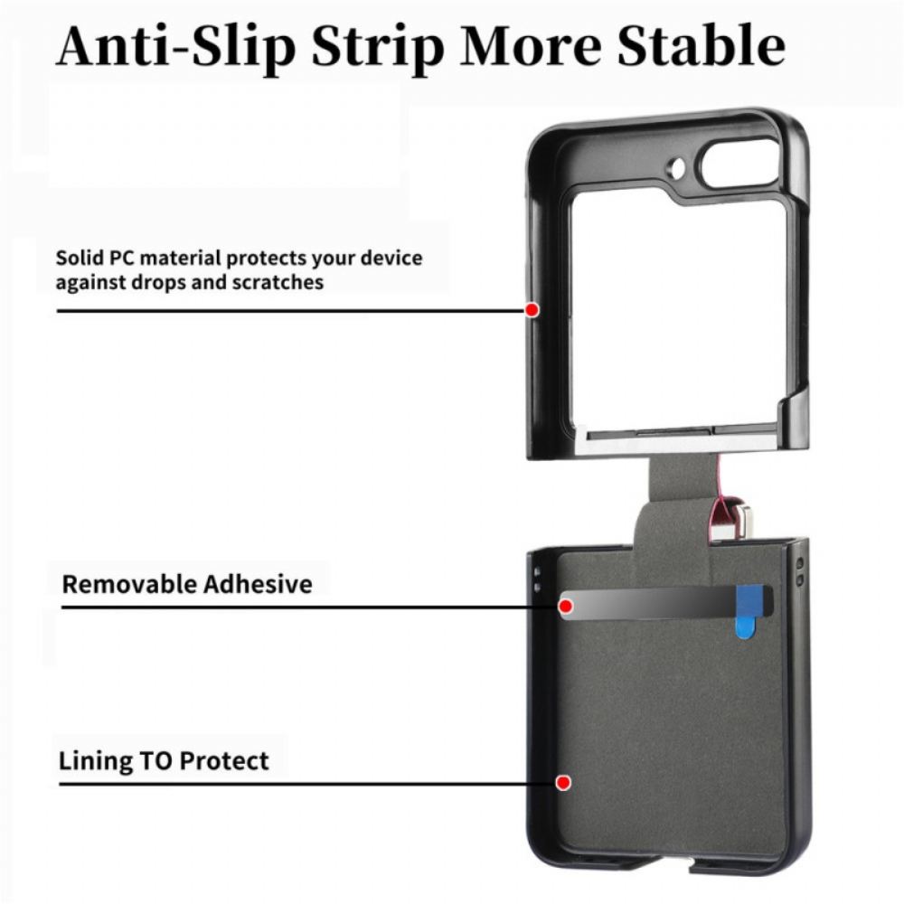 Kryt Na Samsung Galaxy Z Flip 5 Kožený Styl S Prstenem