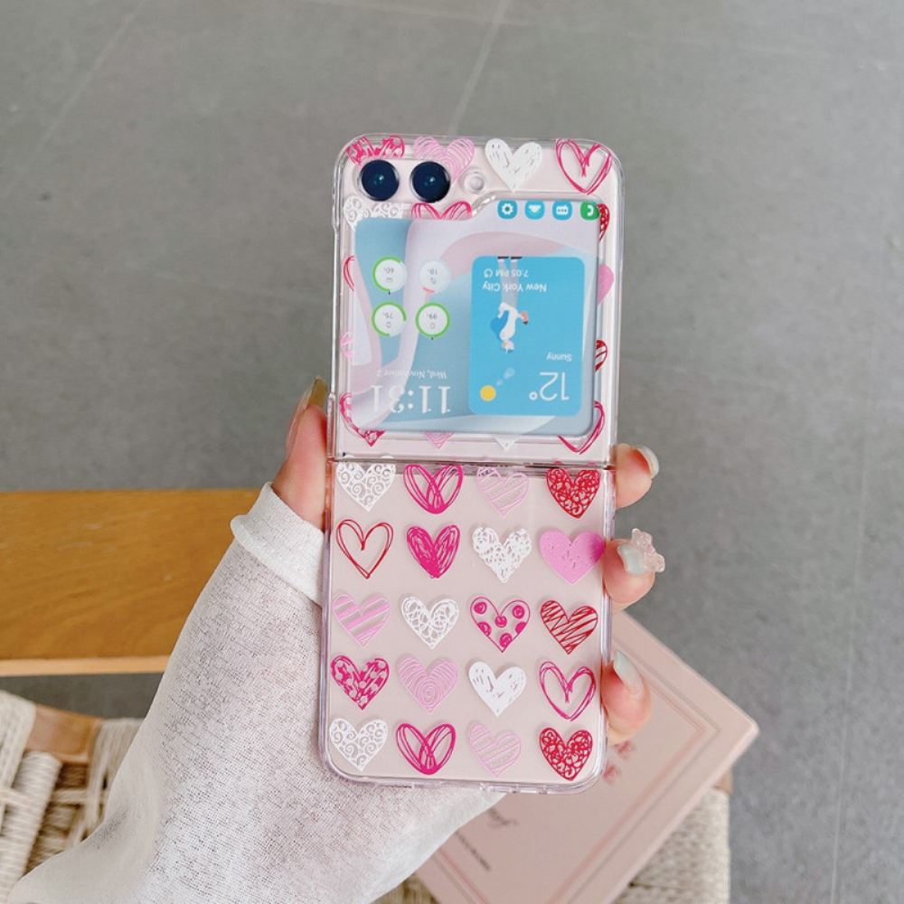 Kryt Na Samsung Galaxy Z Flip 5 Průhledná Srdce