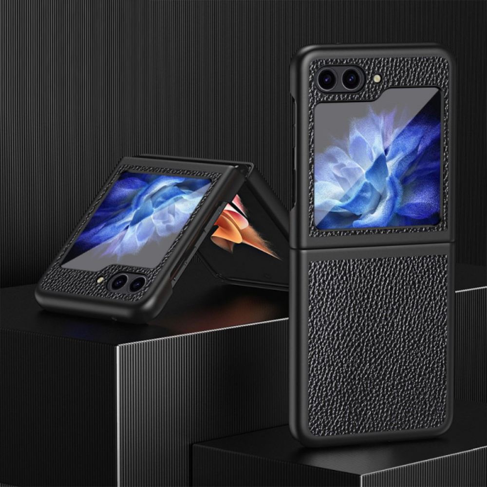 Kryt Samsung Galaxy Z Flip 5 Klasická Umělá Kůže Litchi