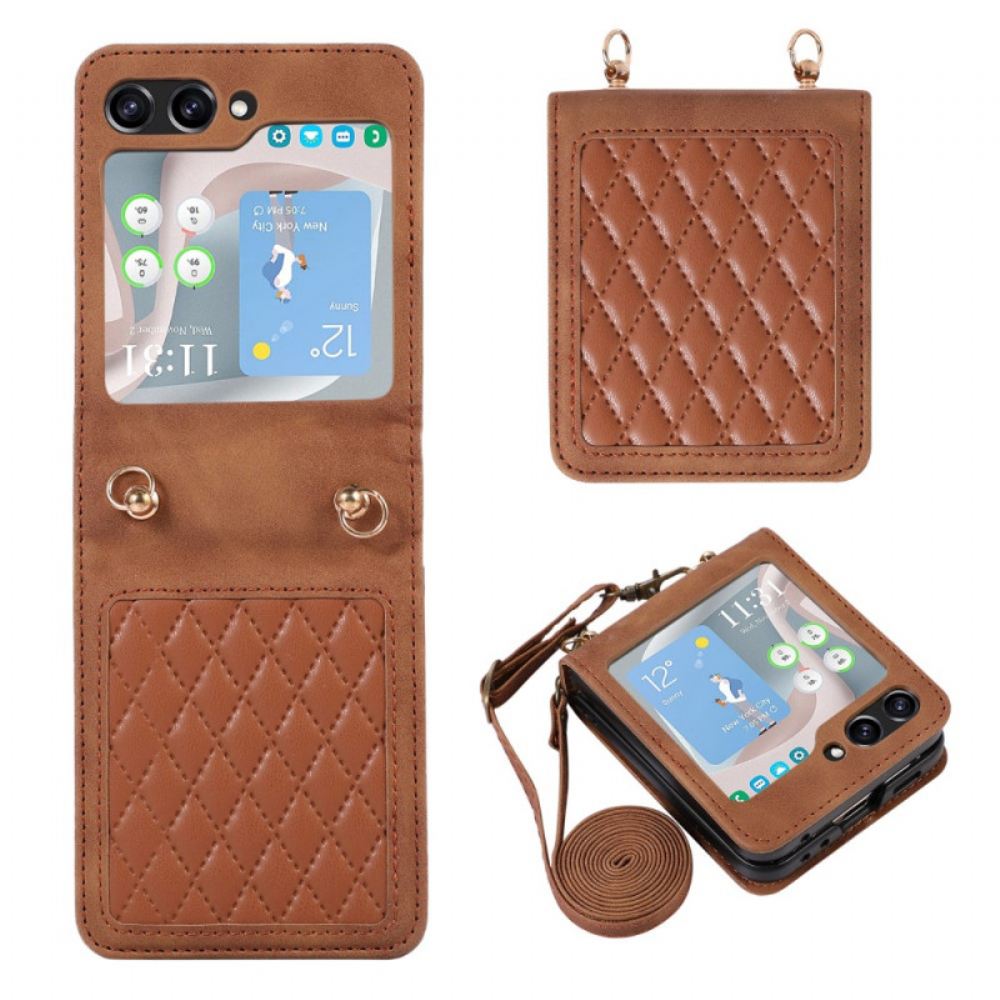 Kryt Samsung Galaxy Z Flip 5 Kryty Na Mobil Polstrovaný S Ramenním Popruhem