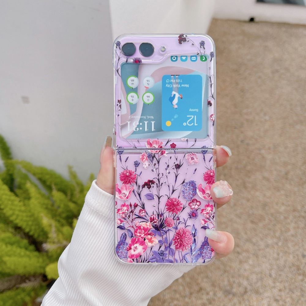 Kryt Samsung Galaxy Z Flip 5 Kryty Na Mobil Průhledná Květinová