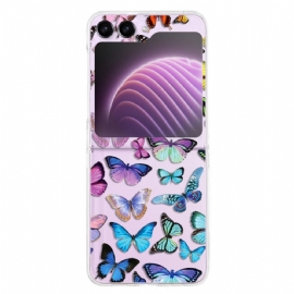 Kryt Samsung Galaxy Z Flip 5 Kryty Na Mobil Průhlední Barevní Motýli