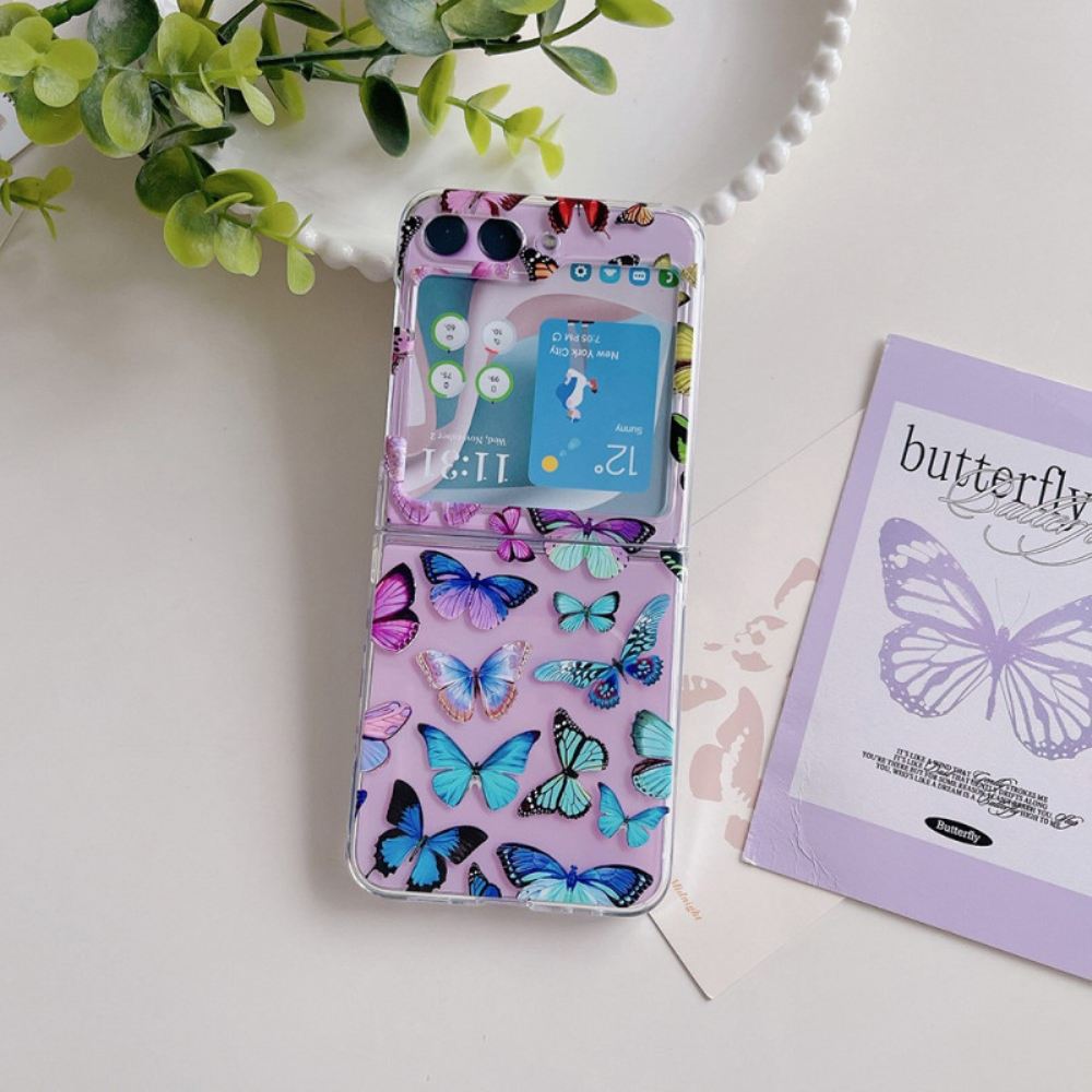 Kryt Samsung Galaxy Z Flip 5 Kryty Na Mobil Průhlední Barevní Motýli