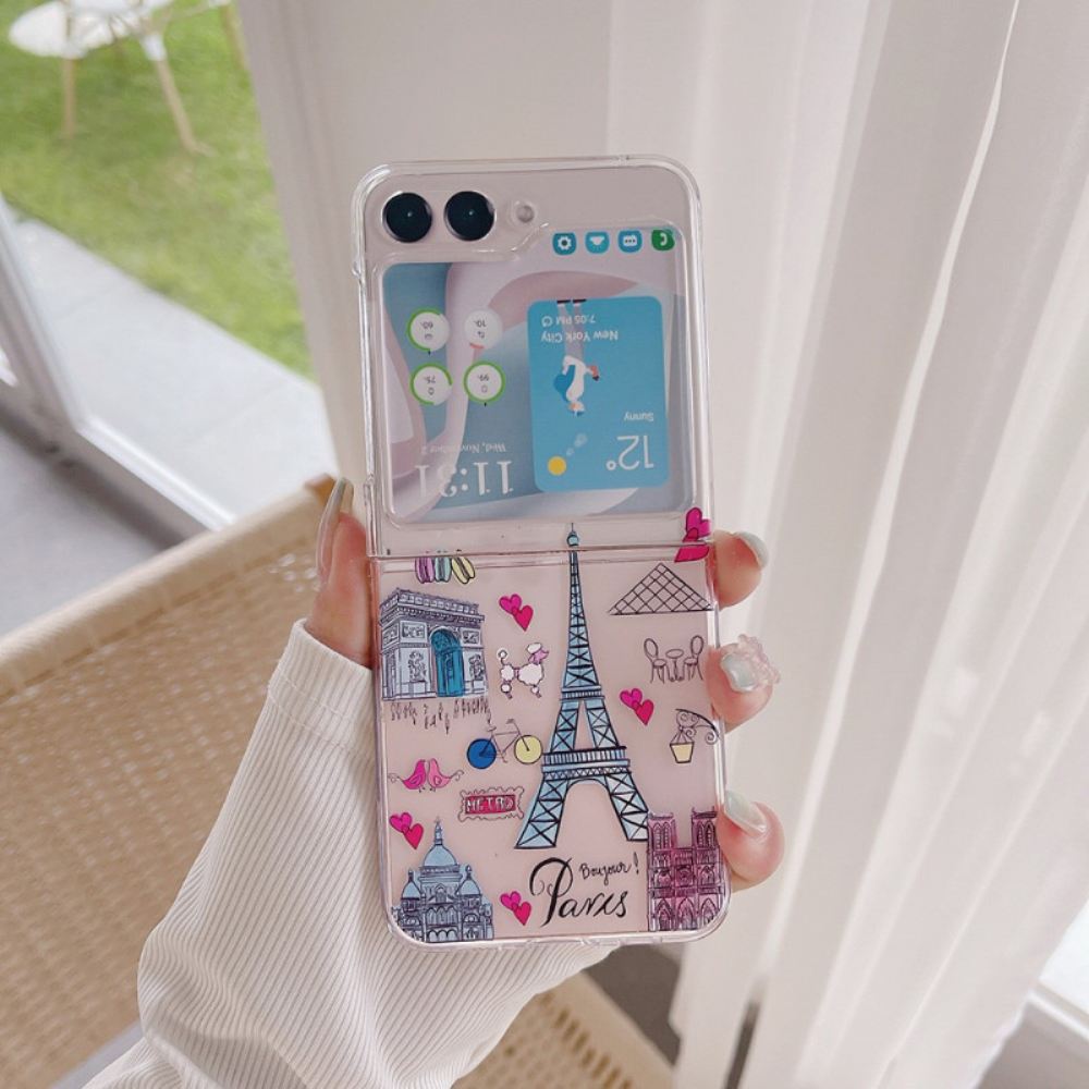 Kryt Samsung Galaxy Z Flip 5 Průhledná Paříž