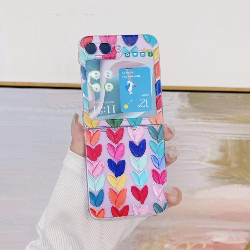Kryt Samsung Galaxy Z Flip 5 Průhledná Srdce