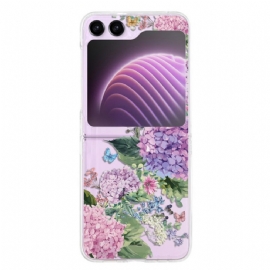 Kryt Samsung Galaxy Z Flip 5 Průhledné Květiny