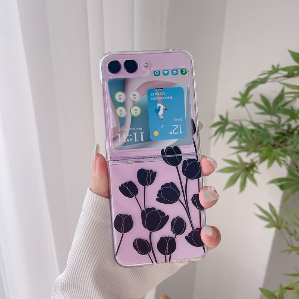 Kryt Samsung Galaxy Z Flip 5 Průhledné Tulipány