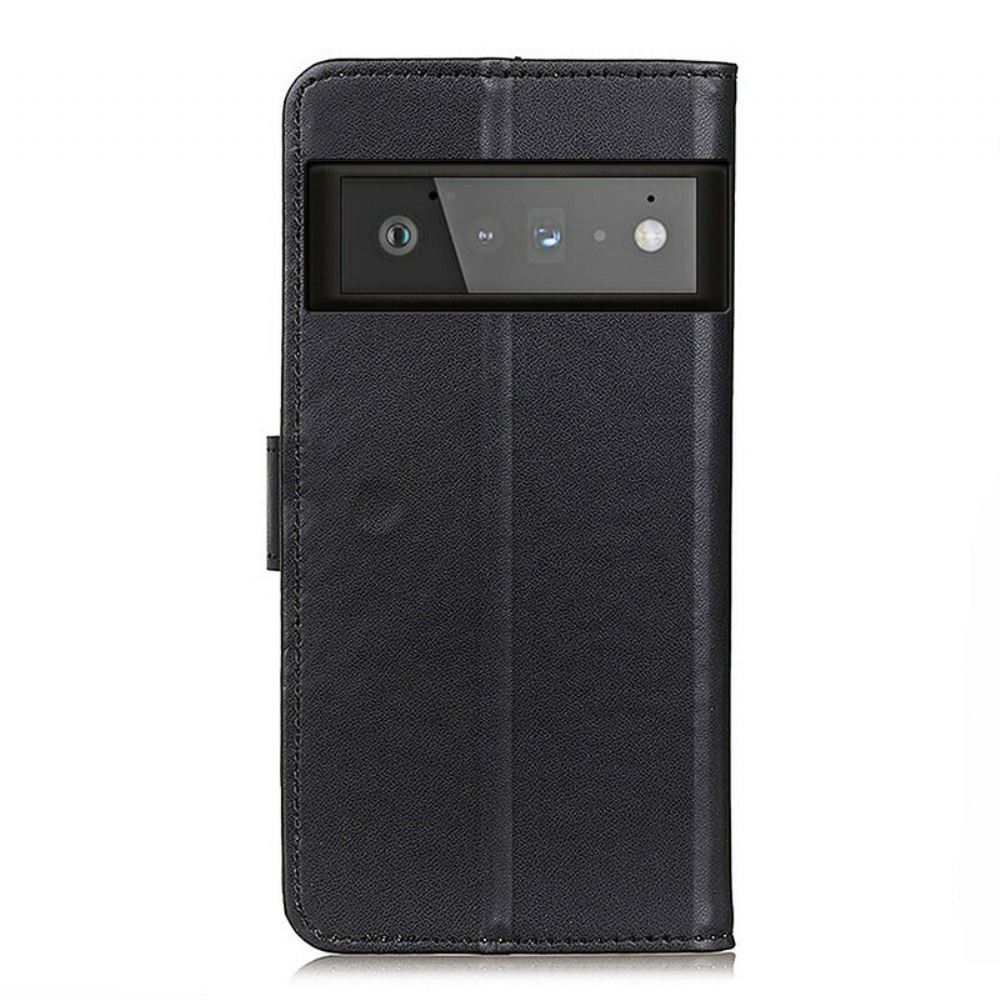Flipové Pouzdro Na Google Pixel 6 Pro Obyčejná Umělá Kůže