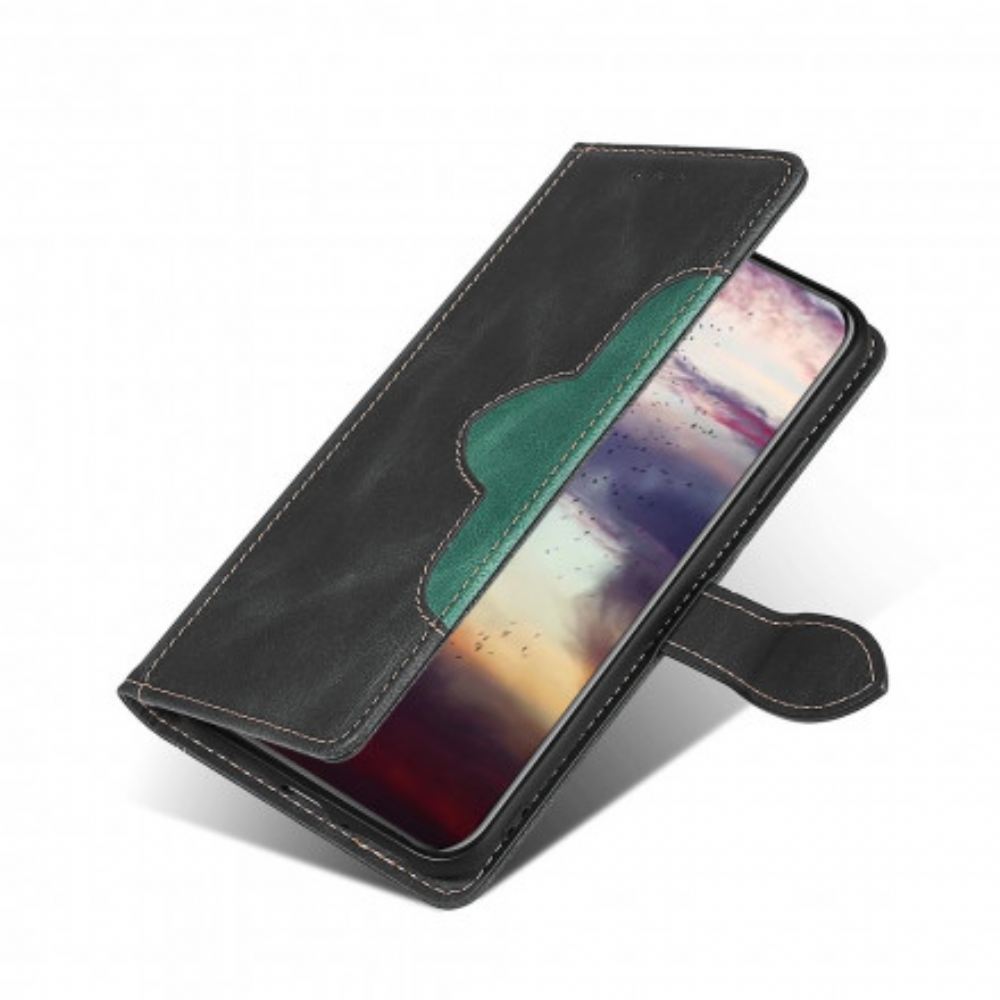 Flipové Pouzdro Na Google Pixel 6 Pro Stylová Dvoubarevná Umělá Kůže