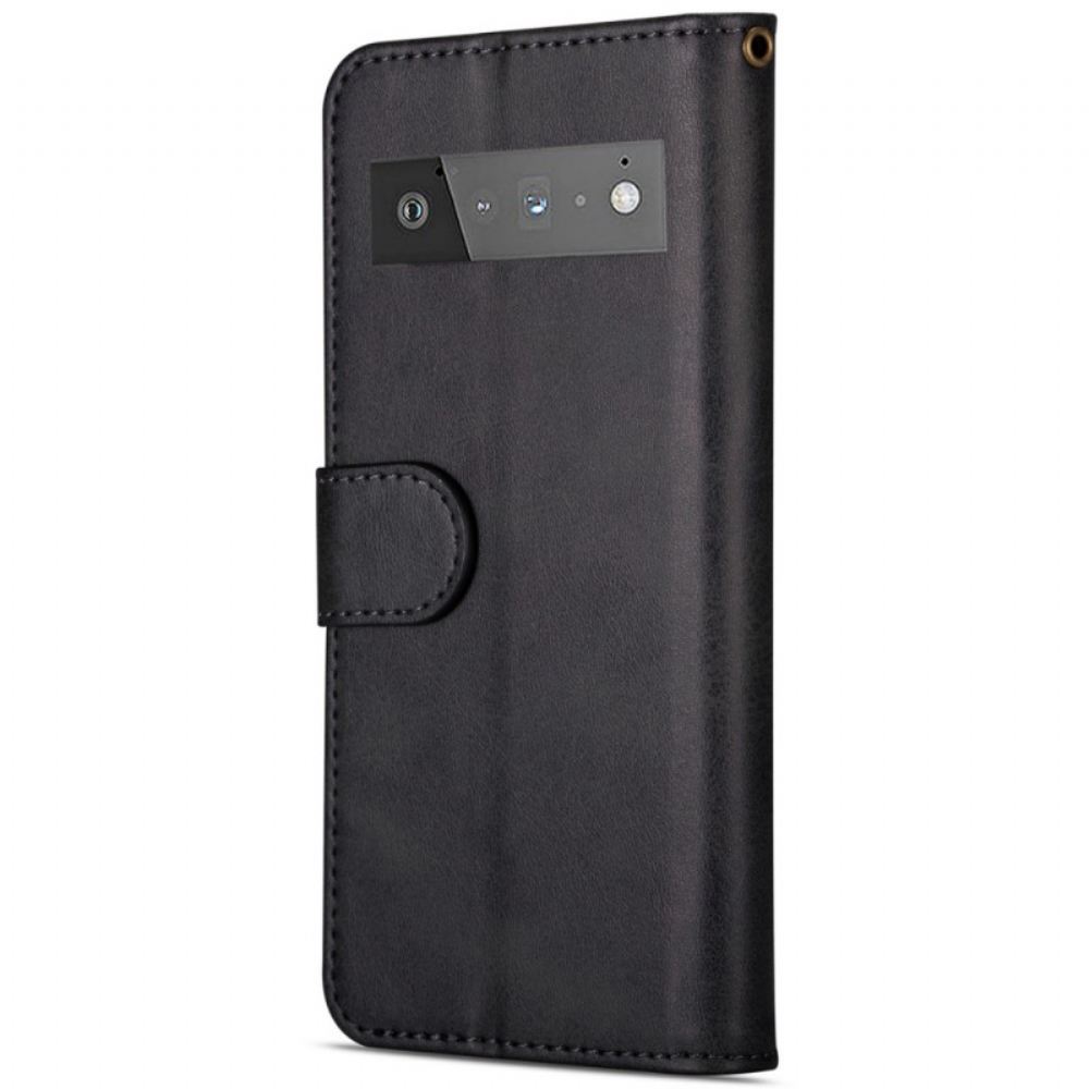 Kožené Pouzdro Na Google Pixel 6 Pro Kabelka Se Šňůrkou