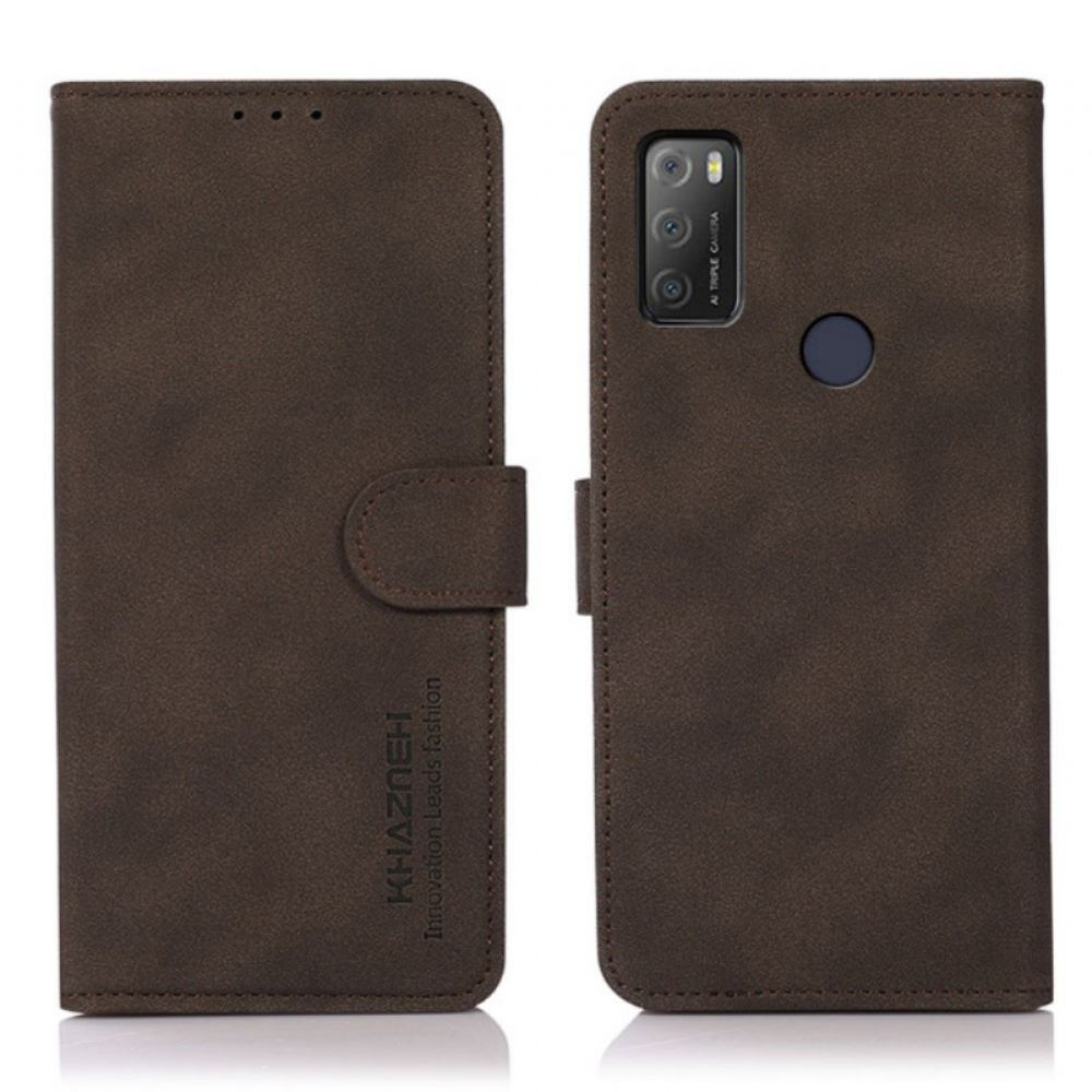 Kožené Pouzdro Na Alcatel 1S / 3L (2021) Efekt Texturované Kůže Khazneh