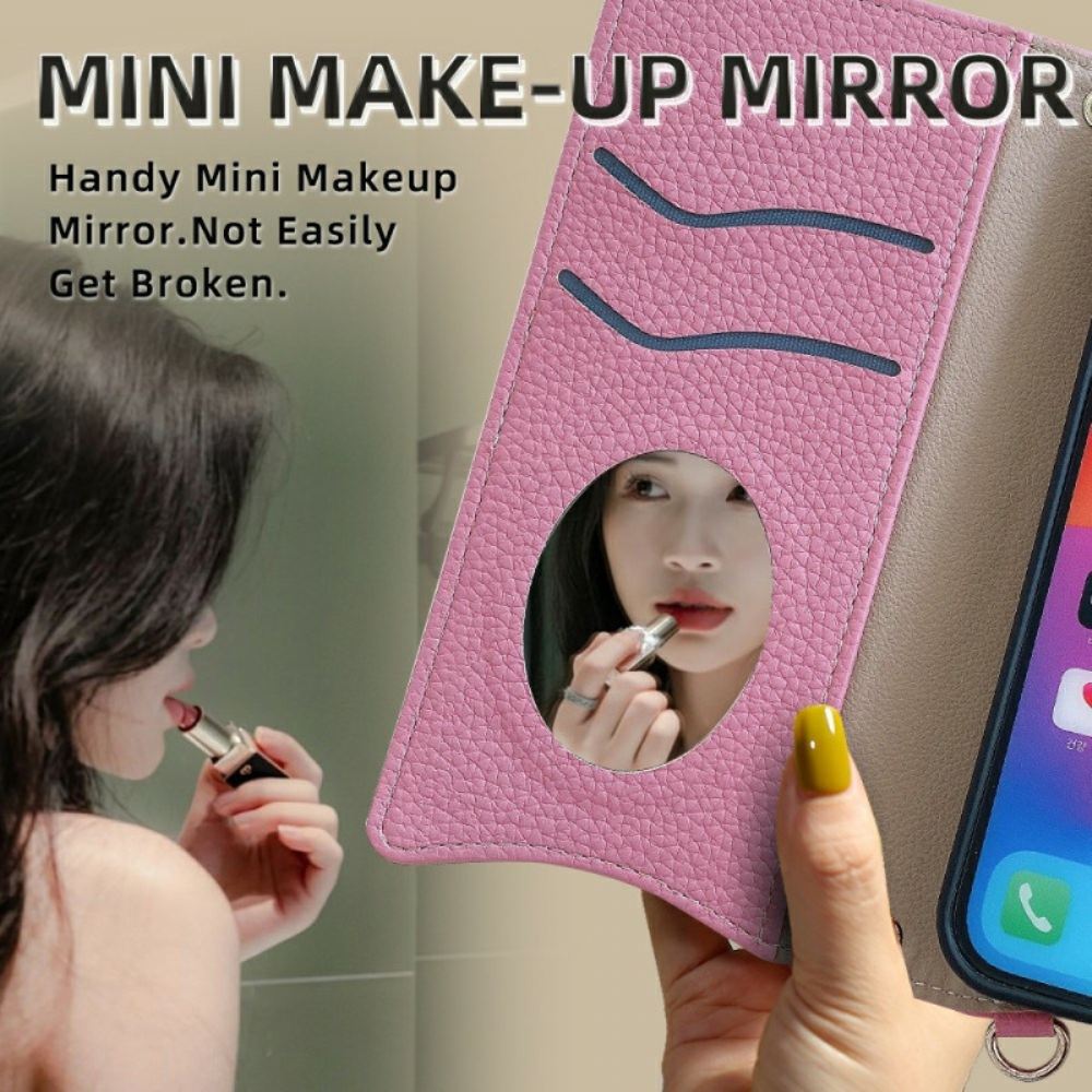 Kožený Kryt Na Oneplus 13 Dvoubarevná Peněženka S Řetízkem