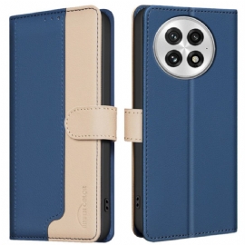 Kožený Kryt Na Oneplus 13 Dvoubarevné S Rfid Blokováním Binfen Color