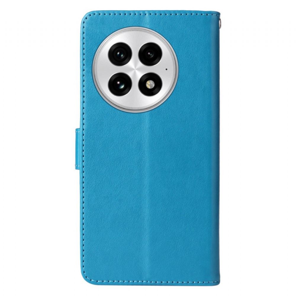 Kožený Kryt Oneplus 13 Květinový Vzor