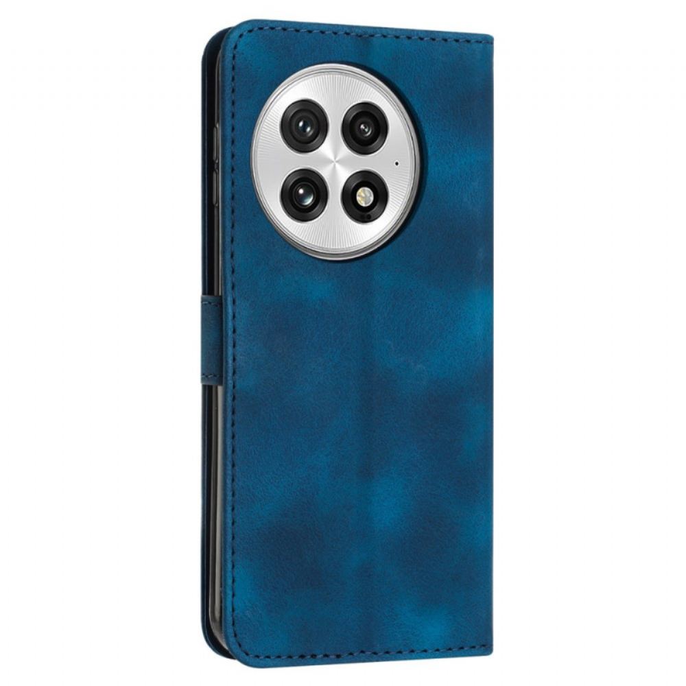 Kožený Kryt Oneplus 13 Pruhy S Efektem Semiše