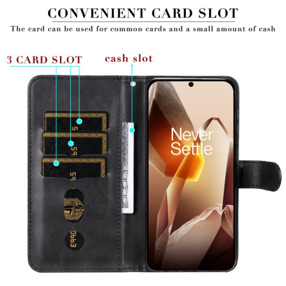 Kožený Kryt Oneplus 13 Přední Kapsa