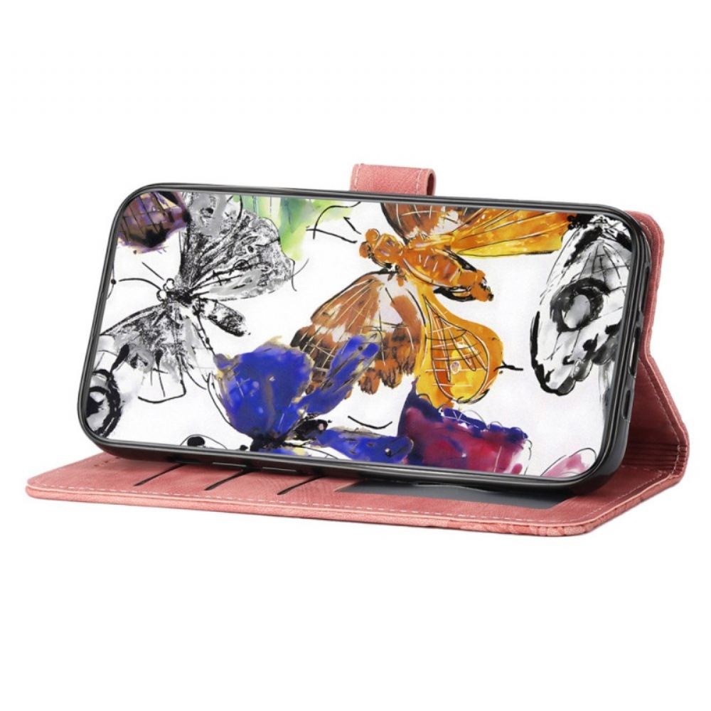 Peněženková Pouzdra Oneplus 13 Kryty Na Mobil Motýlí Semišový Efekt