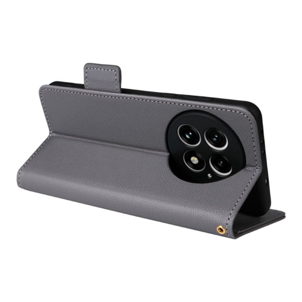 Peněženková Pouzdra Oneplus 13 Kryty Na Mobil Texturovaná Umělá Kůže S Páskem