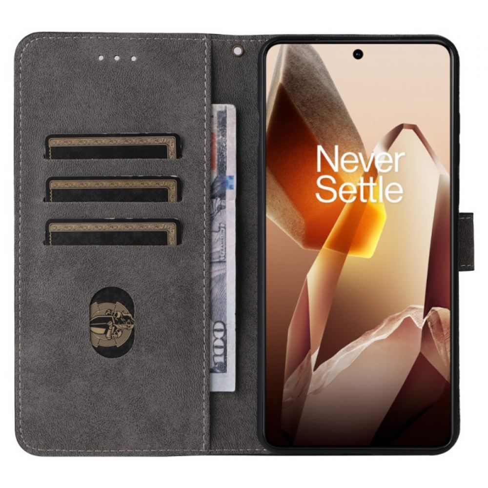 Peněženková Pouzdra Oneplus 13 Semišový Efekt S Rfid Ochranou