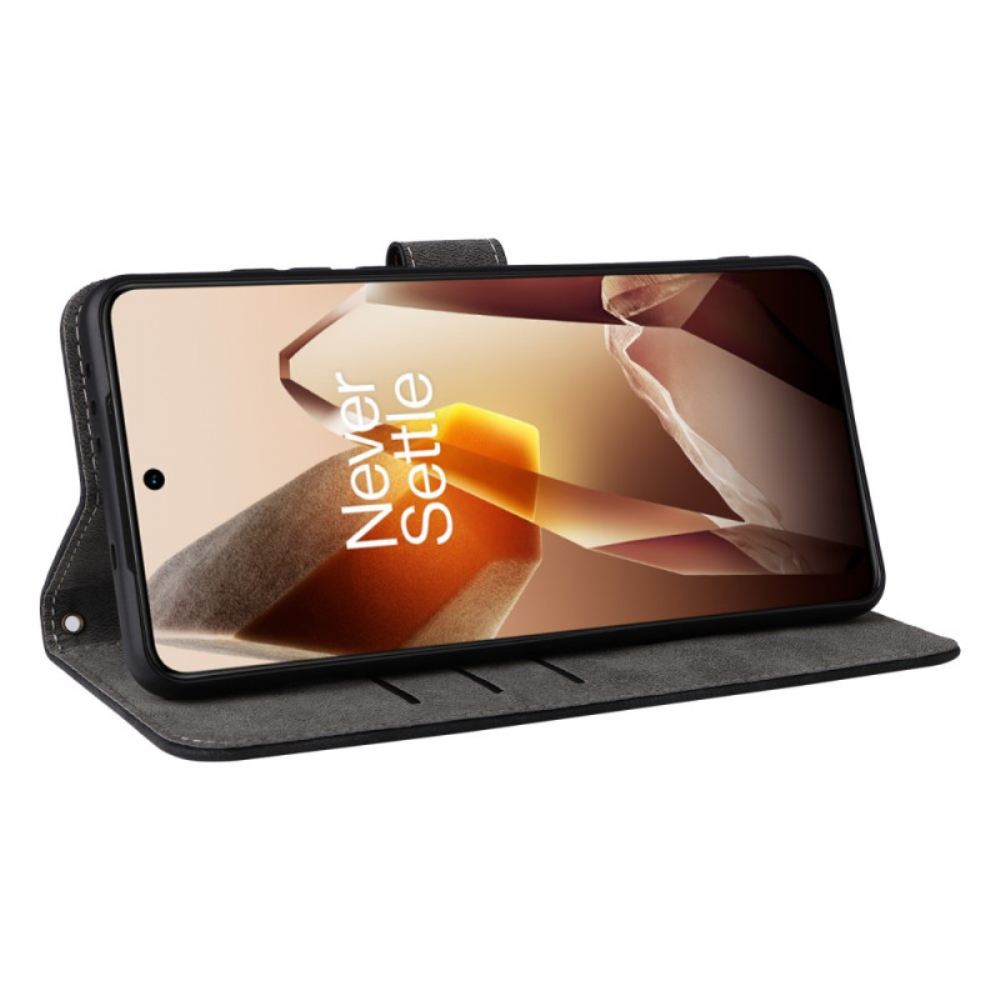 Peněženková Pouzdra Oneplus 13 Semišový Efekt S Rfid Ochranou