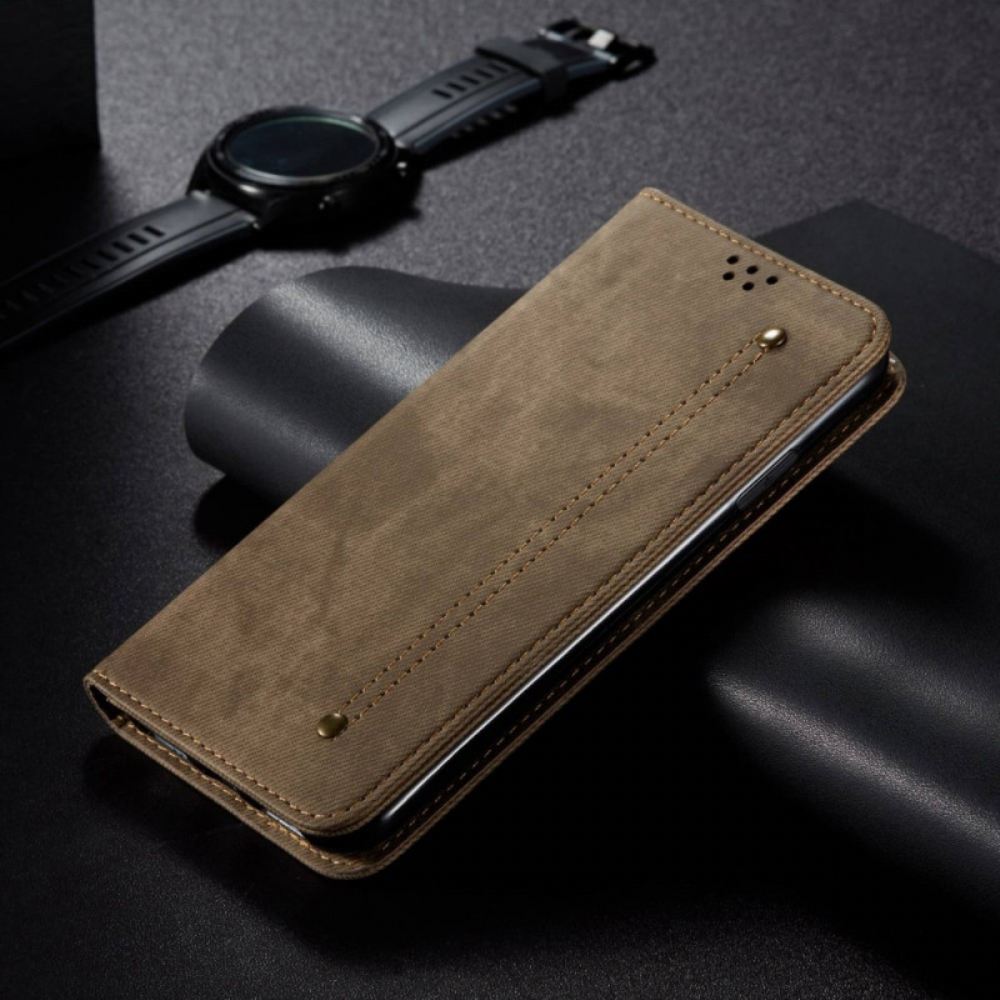 Kryty Na Mobil Na Honor 70 Flipové Pouzdro Džínová Látka Se Stehovým Vzorem