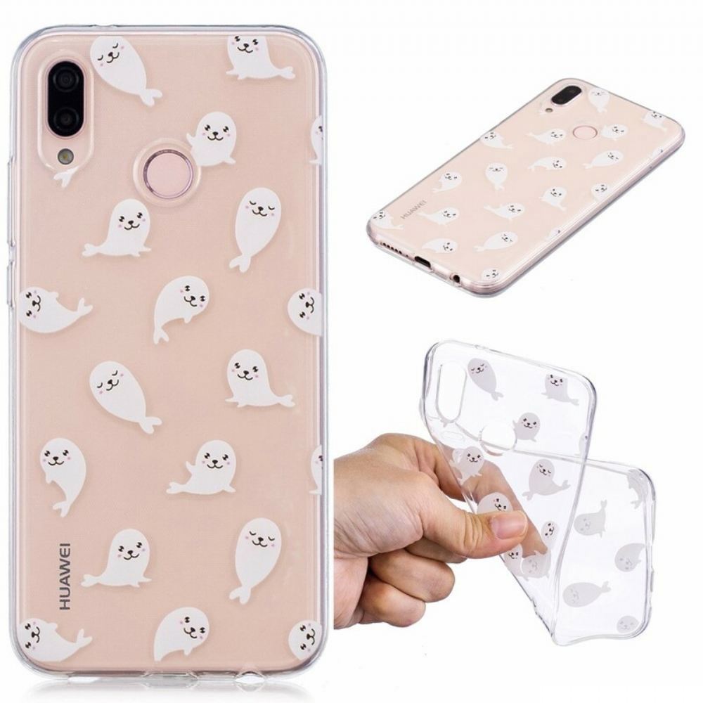 Kryty Na Mobil Na Huawei P20 Lite Zábava S Průhlednými Lachtany