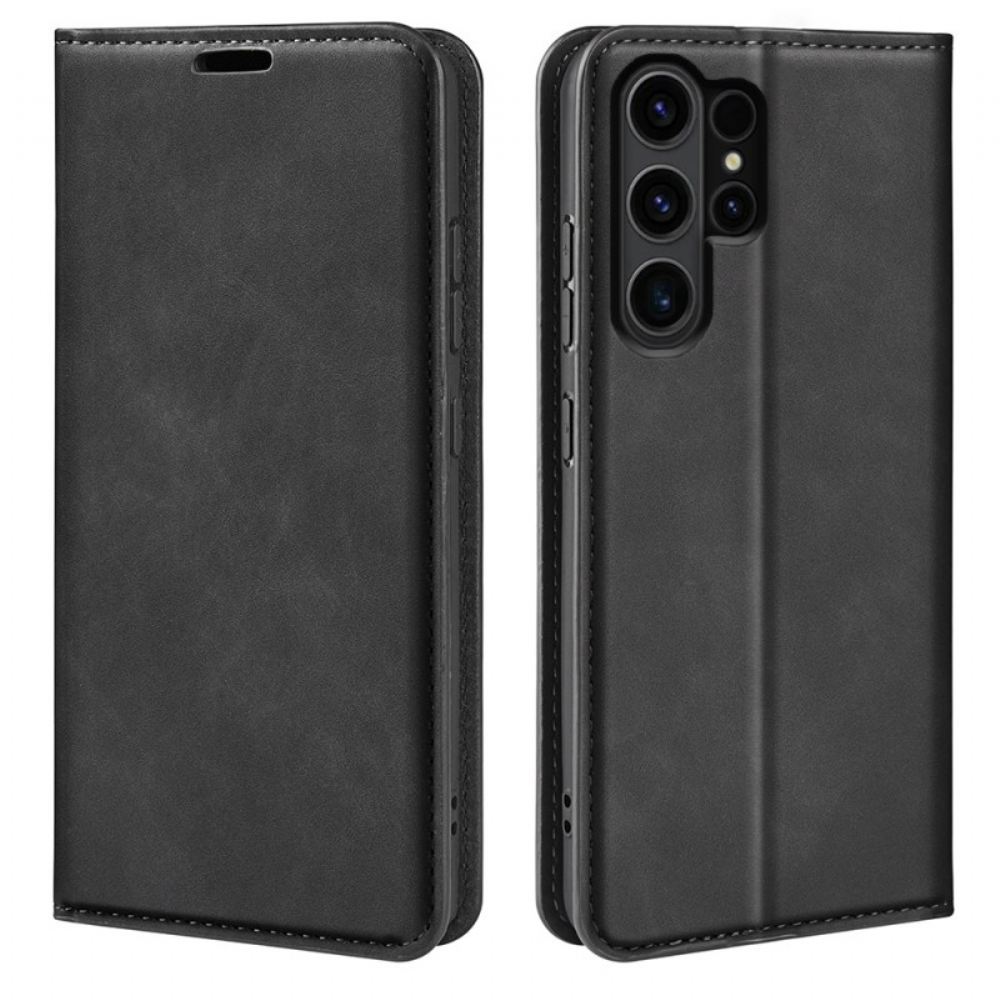 Kožené Pouzdro Folio Samsung Galaxy S24 Ultra 5g Klasický Kožený Styl