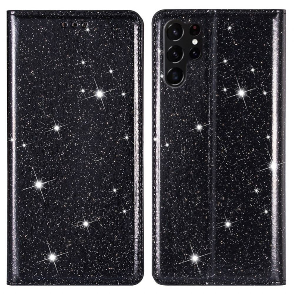Kožené Pouzdro Samsung Galaxy S24 Ultra 5g Třpytky