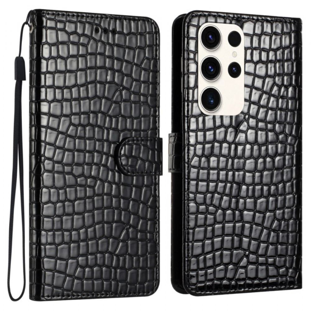 Kožený Kryt Na Samsung Galaxy S24 Ultra 5g Krokodýlí Styl