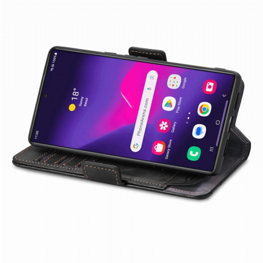 Kožený Kryt Na Samsung Galaxy S24 Ultra 5g S Blokováním Caseneo Rfid