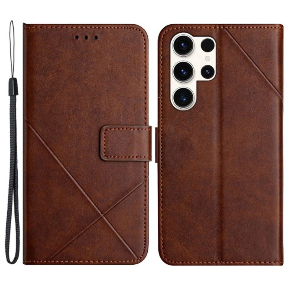 Kožený Kryt Samsung Galaxy S24 Ultra 5g Geometrický Vzor