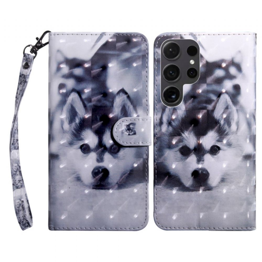 Kožený Kryt Samsung Galaxy S24 Ultra 5g Husky S Popruhem