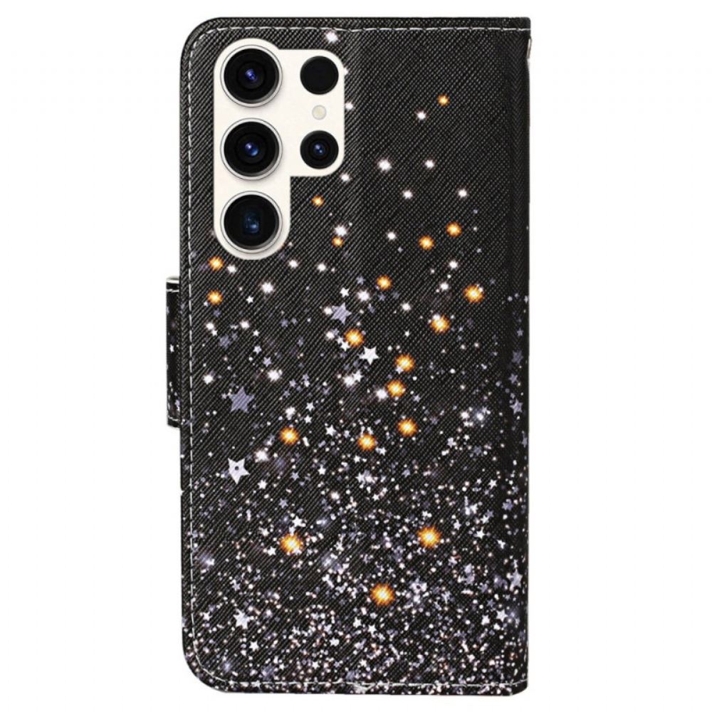 Kožený Kryt Samsung Galaxy S24 Ultra 5g Hvězdy S Řemínkem