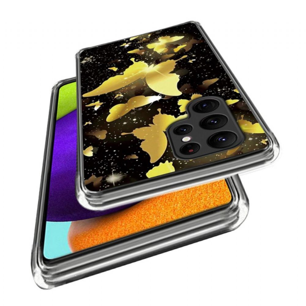 Kryt Na Samsung Galaxy S24 Ultra 5g Zlatí Motýli