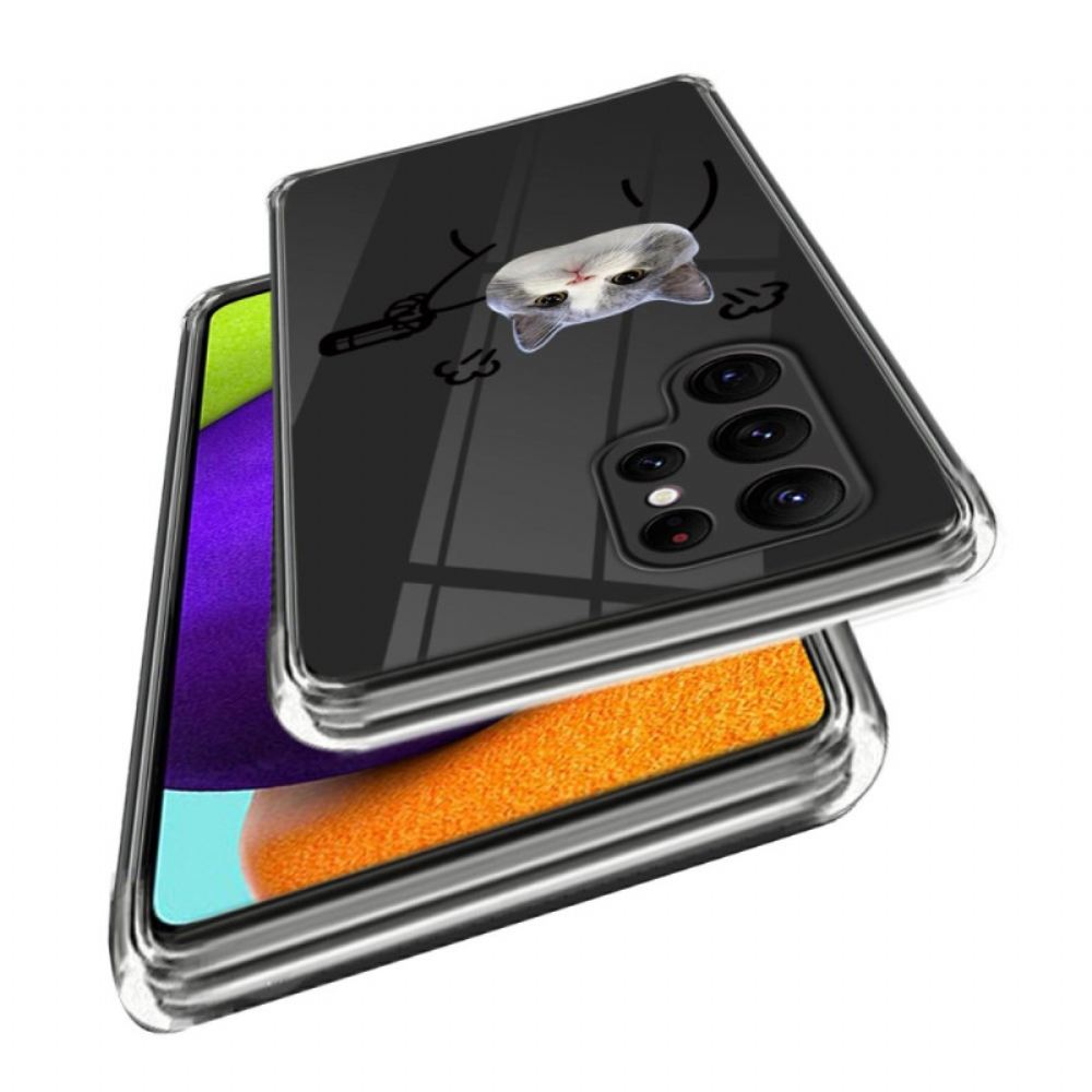 Kryt Samsung Galaxy S24 Ultra 5g Kočka S Pistolí