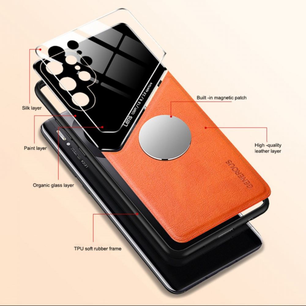 Kryt Samsung Galaxy S24 Ultra 5g Kryty Na Mobil Efekt Magnetické Kůže
