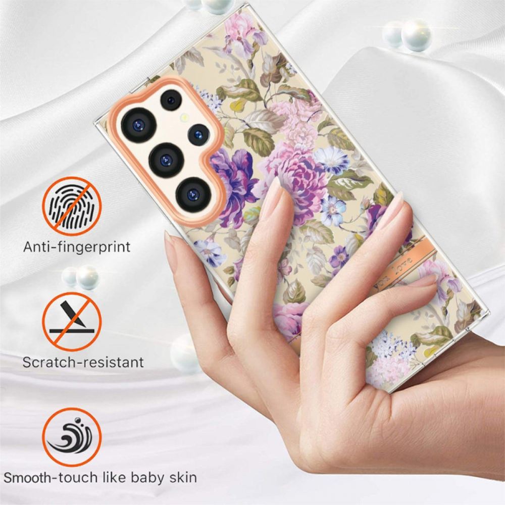 Kryt Samsung Galaxy S24 Ultra 5g Kryty Na Mobil S Květinovým Vzorem